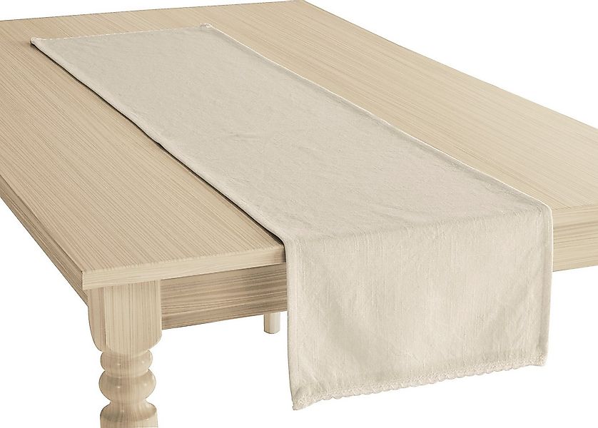 OTTO home Tischläufer Elyna (1-tlg, 1 Stück), uni, mit schöner Spitze, weic günstig online kaufen