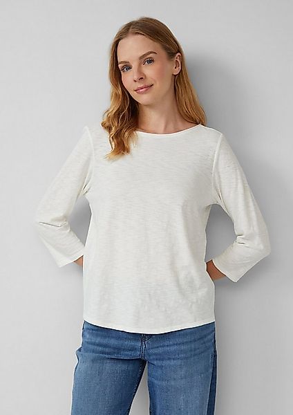s.Oliver 3/4-Arm-Shirt T-Shirt Shirt mit Flammgarnstruktur und 3/4-Ärmeln günstig online kaufen