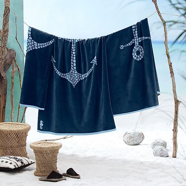 Seahorse Strandtuch »Captain«, (1 St., Strandtuch 100 x 180 cm), 100x180, f günstig online kaufen