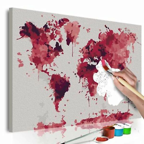 artgeist Malen nach Zahlen Watercolor Map mehrfarbig Gr. 60 x 40 günstig online kaufen