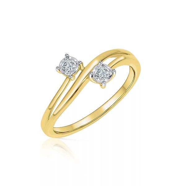 Diamonds by Ellen K. Fingerring "585 Gold gelb zweifarbig Brilliant" günstig online kaufen