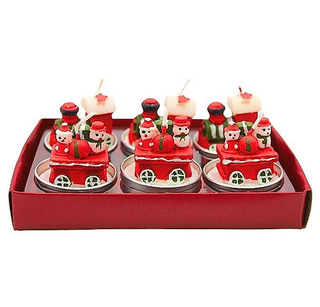 Dekohelden24 Formkerze 6er Set Teelicht Lokomotive - Figurenkerze, Zierkerz günstig online kaufen