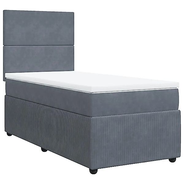 vidaXL Boxspringbett mit Matratze Dunkelgrau 90x190 cm Samt 3294509 günstig online kaufen