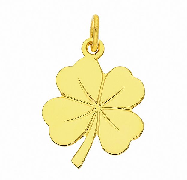 Adelia´s Kettenanhänger Damen 585 Gold Anhänger Kleeblatt, Goldschmuck für günstig online kaufen