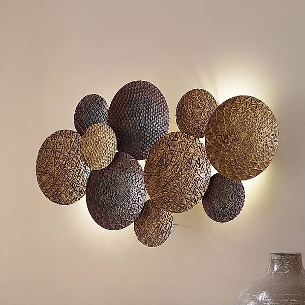 Lindby Wandleuchte Soraya, gold/kupfer, Metall, 2-flg., 51cm günstig online kaufen