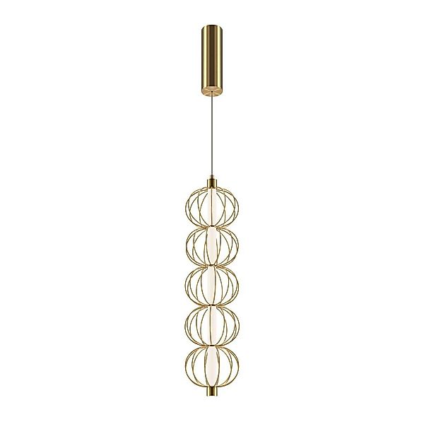 LED Pendelleuchte Golden Cage in Gold und Weiß 17W 1050lm günstig online kaufen