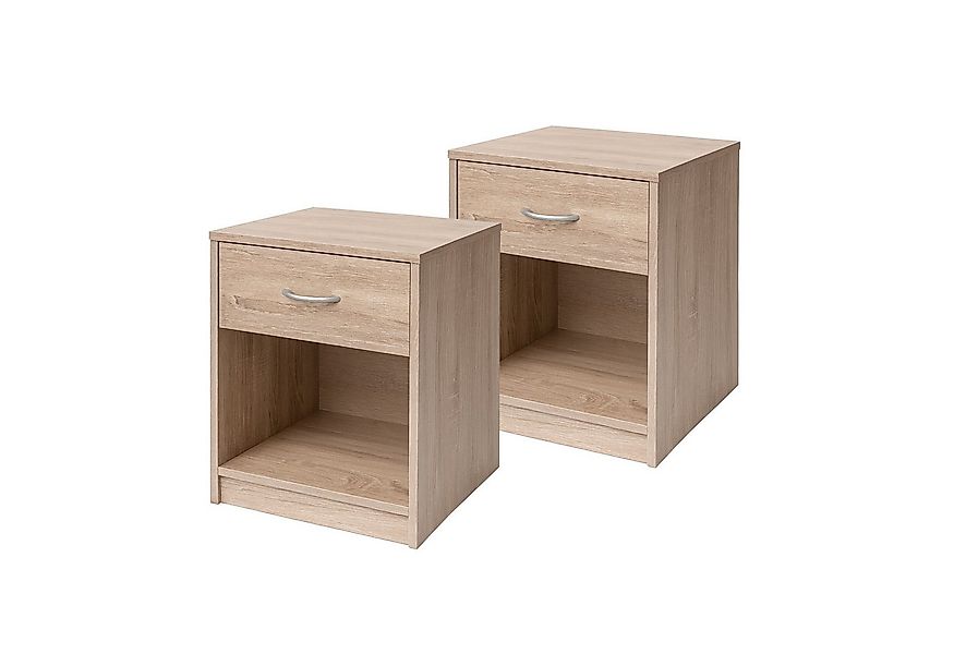 HTI-Living Nachtschrank Nachtschrank mit 1 Schublade 2er-Set Nina Sonoma (S günstig online kaufen