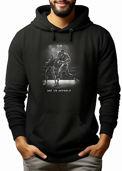MyDesign24 Hoodie Herren Kapuzen Sweatshirt - 2 Boxer Kampf gegen sich selb günstig online kaufen