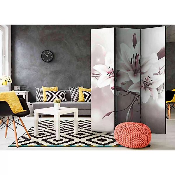 Raumteilerparavent mit Lilien Motiv 135 cm breit günstig online kaufen