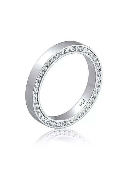 Elli Premium Fingerring "Bandring Zirkonia Funkelnd Geo 925 Silber Joli" günstig online kaufen