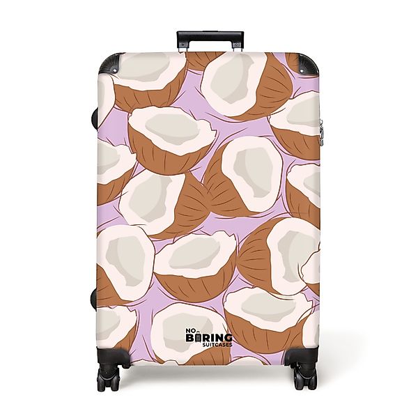 NoBoringSuitcases.com© Hartschalen-Trolley Rosa mit Kokosnuss-Aufdruck 77 günstig online kaufen