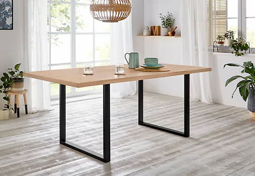 FORTE Esstisch, Breite 160 cm, Kufengestell im Industrial Look günstig online kaufen
