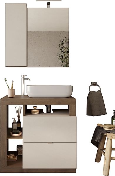 welltime Badmöbel-Set »Hamburg, Badezimmerset 2tlg. Breite 79 cm, Badmöbel, günstig online kaufen