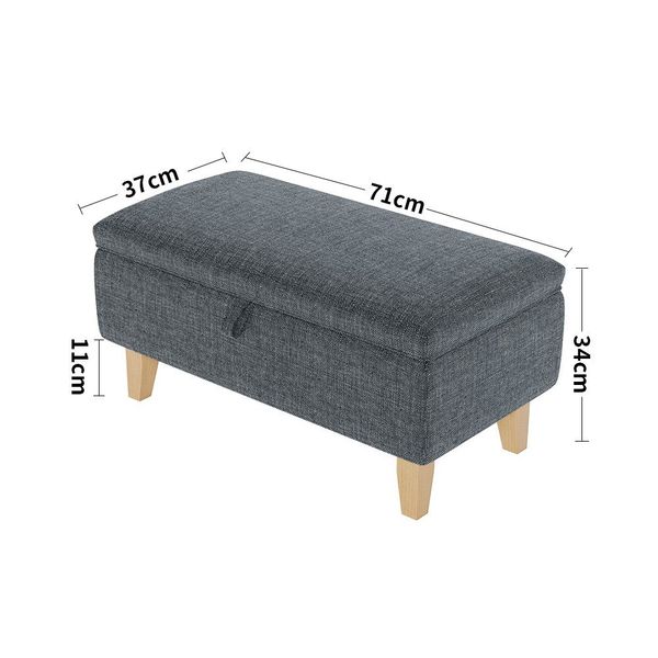 LIVINGANDHOME Fußhocker 2-in-1-Design-Aufbewahrungshocker mit Holzbeine (1 günstig online kaufen