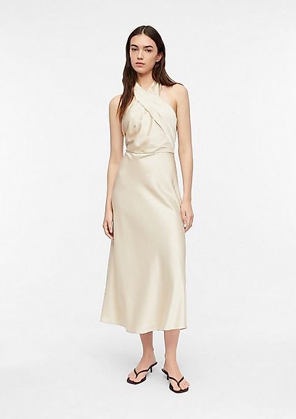 comma Midikleid Kleid Satin-Kleid mit Neckholder günstig online kaufen