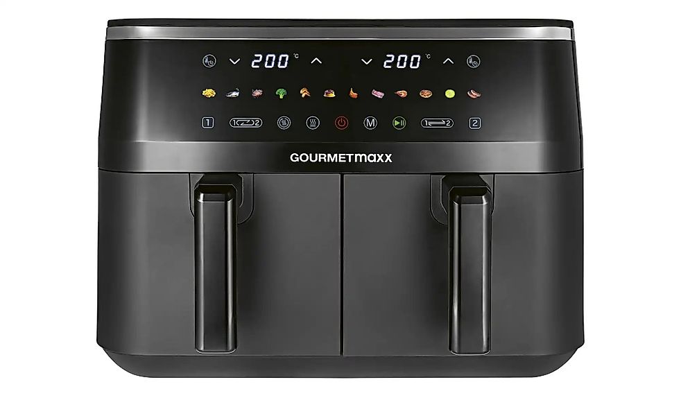 GourmetMaxx Doppelkammer-Heißluftfritteuse   16581 ¦ schwarz ¦ Metall,Kunst günstig online kaufen