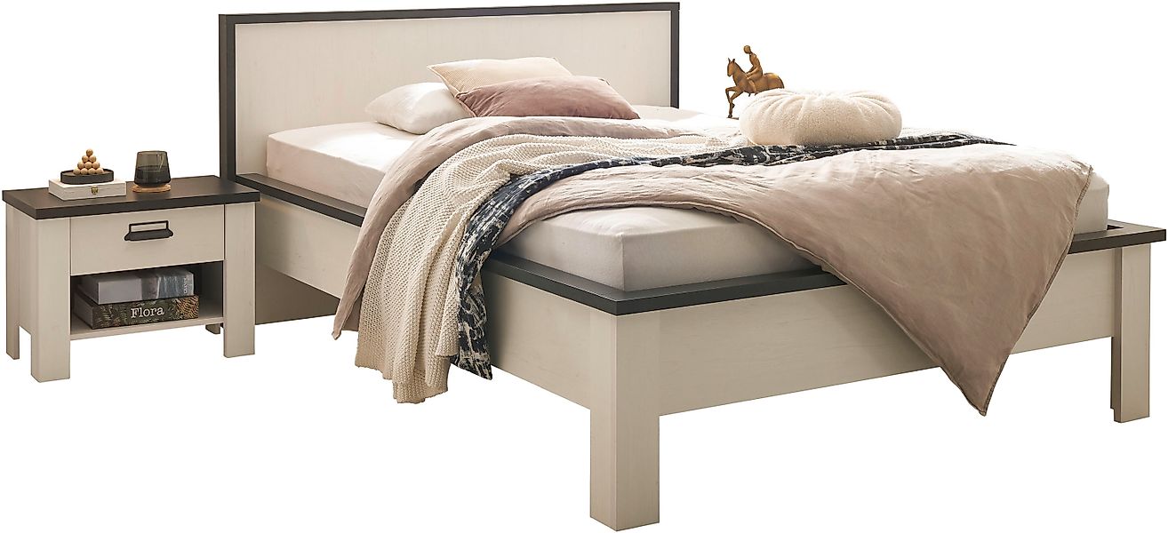 Home affaire Bettanlage »SHERWOOD«, (3 tlg.), Liegefläche Bett 140x200cm, 2 günstig online kaufen