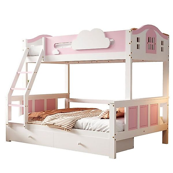 REDOM Etagenbett Kinderbett Etagenbett Doppelbett (Etagenbett, mit rosa Fal günstig online kaufen