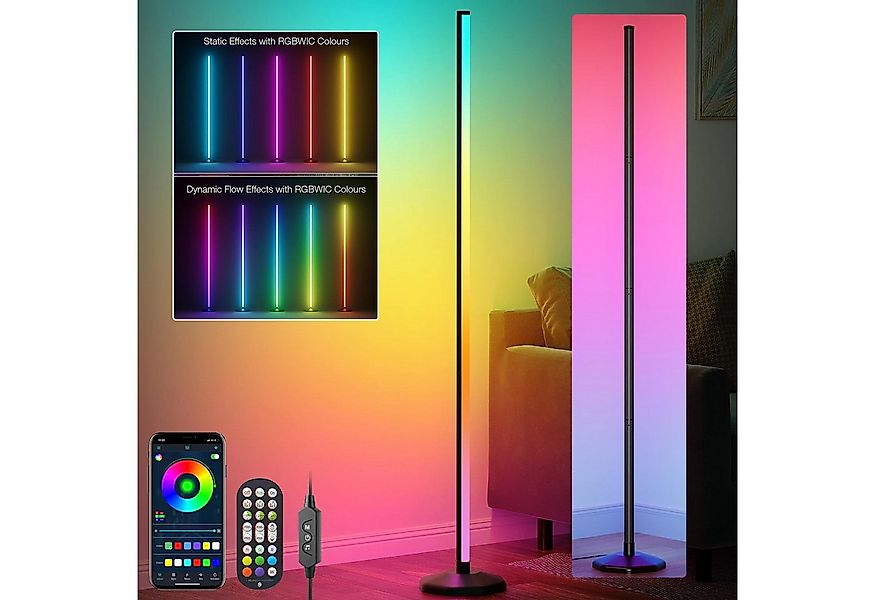 MUPOO LED Stehlampe LED Stehleuchte,RGB LED Eckleuchte mit Musiksynchronisa günstig online kaufen