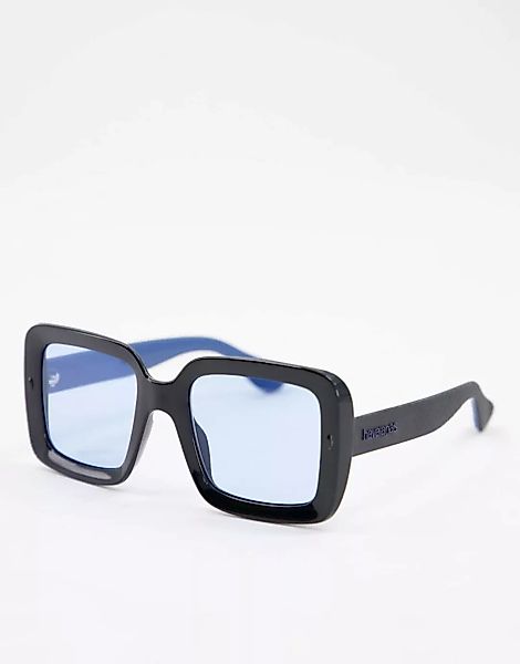 Havaianas – Geriba – Sonnenbrille in Schwarz mit eckigen Gläsern in Blau günstig online kaufen