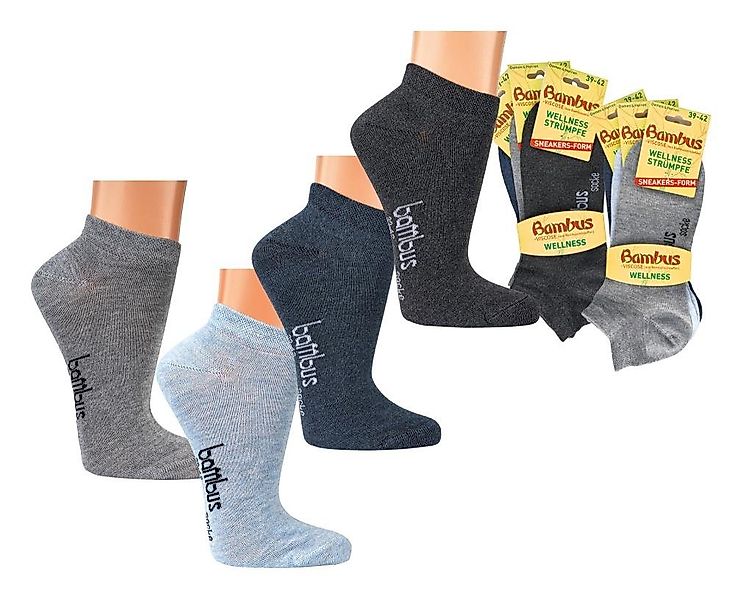 TippTexx 24 Sneakersocken 6 Paar Bambus Sneakersocken in Melange-Farben mit günstig online kaufen