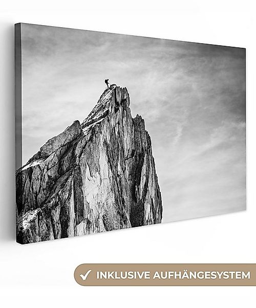 OneMillionCanvasses® Leinwandbild Berg - Natur - Klettern - Schwarz und wei günstig online kaufen