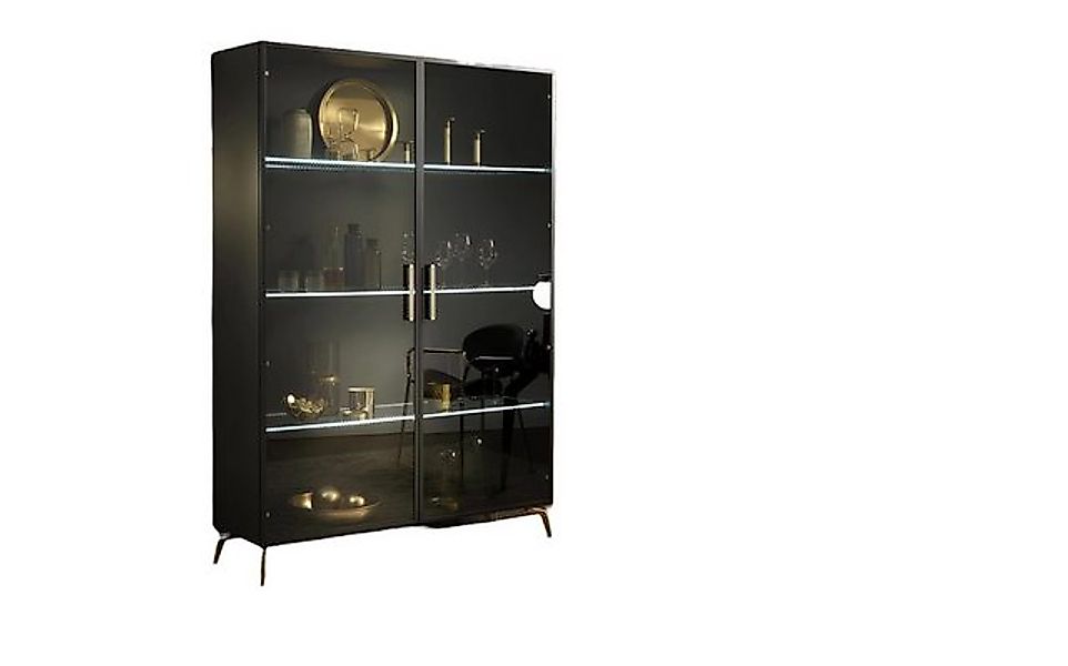 JVmoebel Vitrine Schrank Vitrinen Wohnzimmer Wohnzimmer Schränke Schwarz Ma günstig online kaufen