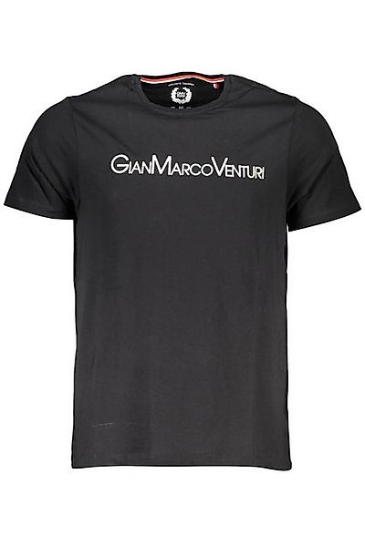 GIAN MARCO VENTURI T-Shirt Herren Kurzarm T-Shirt Schwarz mit Stickerei und günstig online kaufen