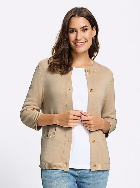 Witt Strickjacke Rundhals-Strickjacke 3/4-Arm Jersey günstig online kaufen