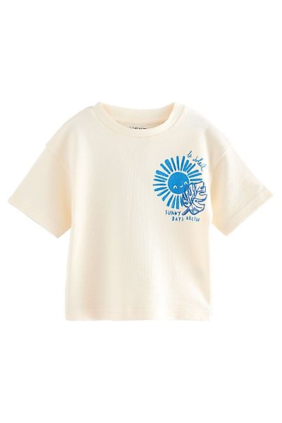 Next T-Shirt Strukturiertes Kurzarm-T-Shirt aus 100 % günstig online kaufen