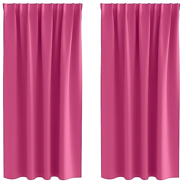 vidaXL Verdunkelungs-Vorhänge mit Ringen Helles Pink Polyester 4107514 günstig online kaufen