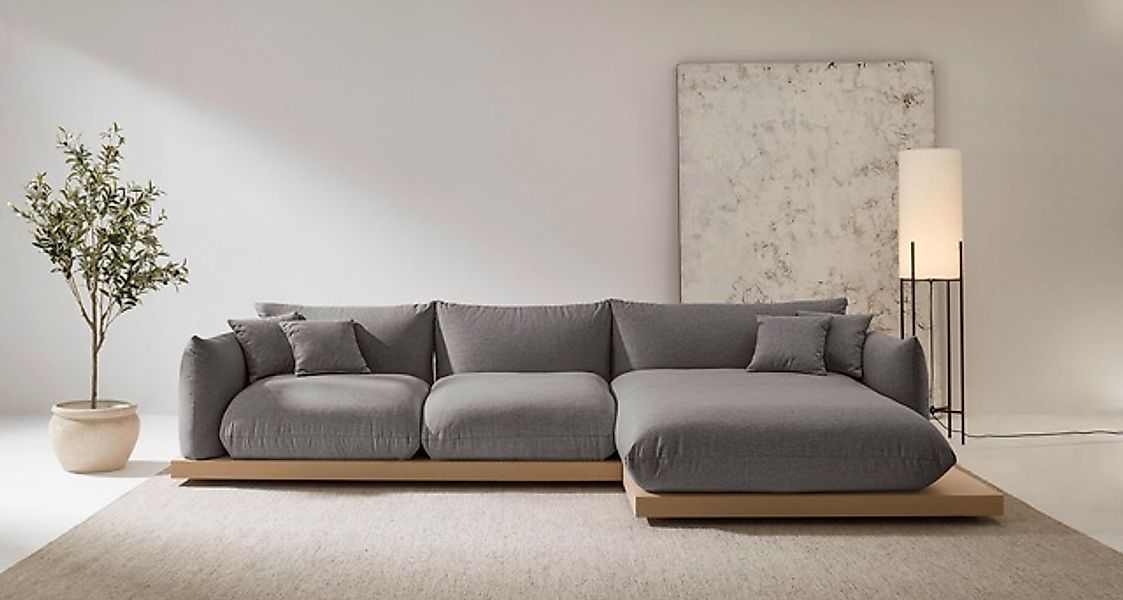 OTTO home Ecksofa »Kalix, Polsterecke mit kräftigem Holz-Plateau, moderne C günstig online kaufen