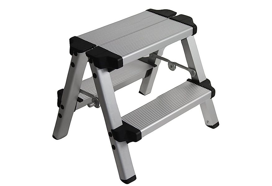 HELO24 Doppelleiter Alu Leiter Klapptritt Trittbank 150 kg Klappbar D1- 2x2 günstig online kaufen