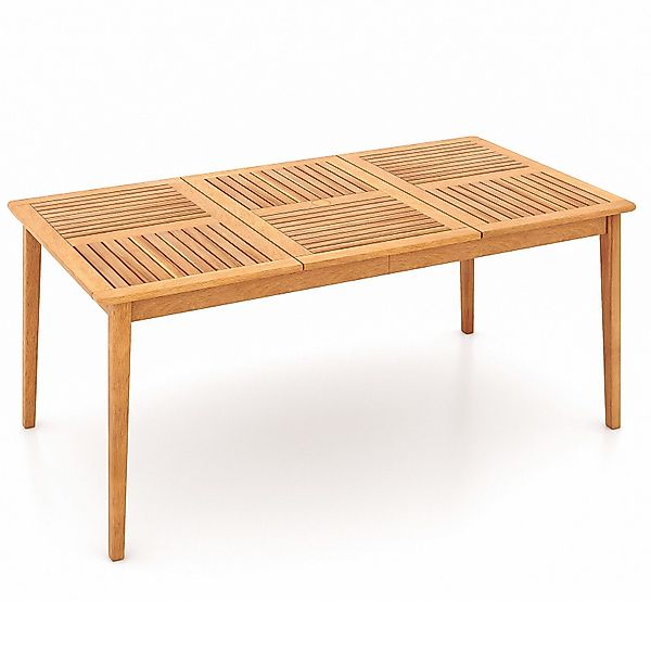 COSTWAY Gartentisch, mit Schirmloch, Akazienholz, 170x90cm, günstig online kaufen