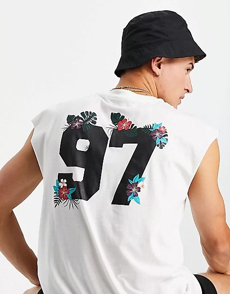 Another Influence – Trägershirt mit 97 Rückenprint-Weiß günstig online kaufen