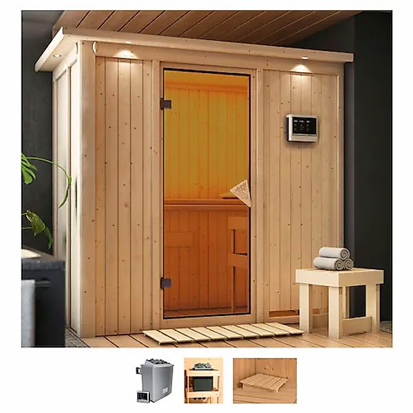 Karibu Sauna »Vada«, 9 KW-Ofen mit externer Steuerung günstig online kaufen