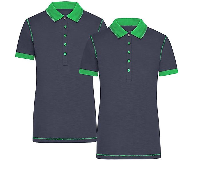 James & Nicholson Poloshirt Doppelpack Damenpoloshirt in trendiger Slub Qua günstig online kaufen