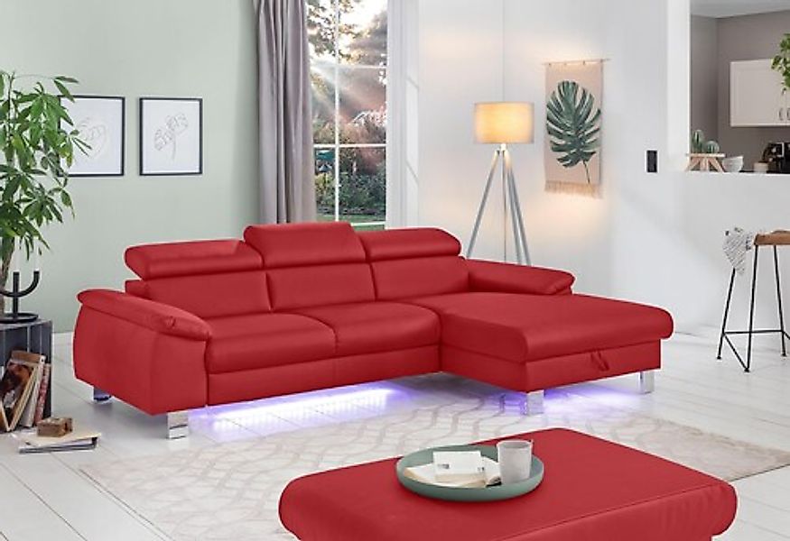 COTTA Ecksofa »Komaris L-Form, B: 244 cm« mit Kopfteilverstellung, optional günstig online kaufen