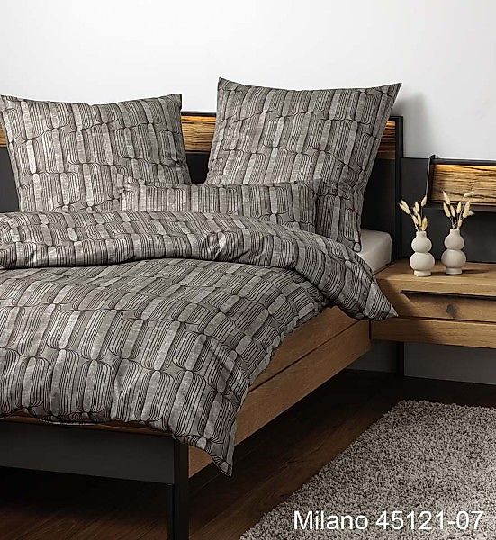 Janine Janine Mako-Satin Bettwäsche MILANO 45121 braun moccha Größe:  40x80 günstig online kaufen