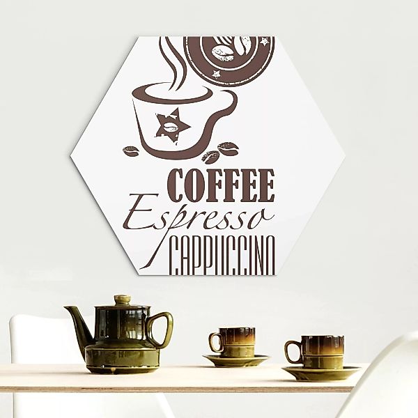 Hexagon-Alu-Dibond Bild Küche No.SF598 Coffee 5 günstig online kaufen
