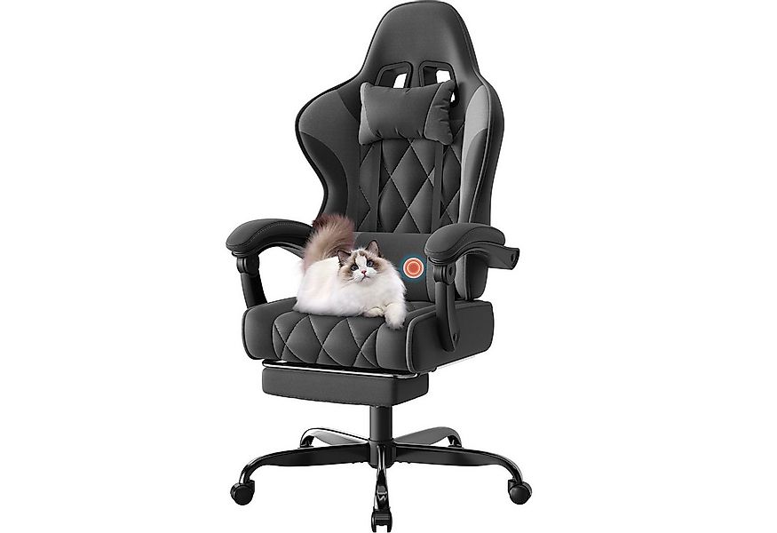 HOMALL Gaming-Stuhl Massage-Bürostuhl aus Stoff mit Fußstütze und Kopfstütz günstig online kaufen