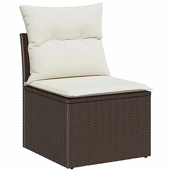 vidaXL Sofa Set mit Kissen 6-Tlg Braun und Creme Poly-Rattan 3355267 günstig online kaufen