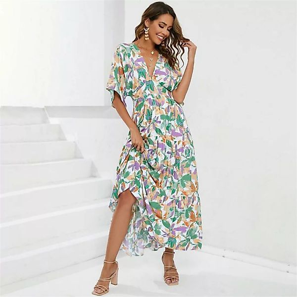 RUZU UG Dirndl Mehrlagiges Kleid mit Fledermausärmeln für den Strandurlaub günstig online kaufen
