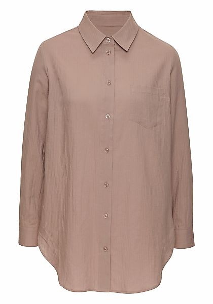 Vivance Hemdbluse aus Strukturware, Damenbluse mit Hemdkragen und Knopfleis günstig online kaufen