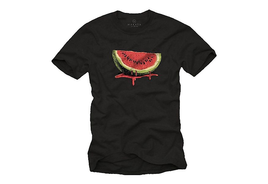 MAKAYA T-Shirt mit Wassermelone Melonen Print Watermelon Aufdruck Herren (S günstig online kaufen