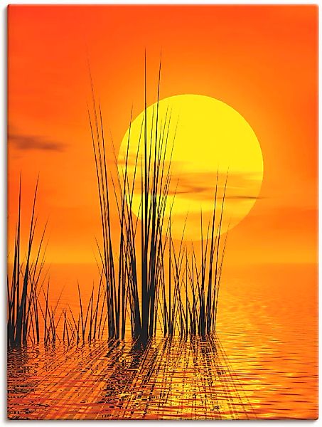 Artland Wandbild »Sonnenuntergang mit Schilf« Sonnenaufgang & -untergang 1 günstig online kaufen