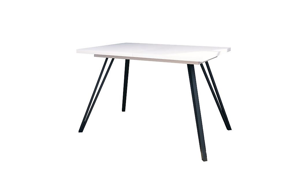 Vladon Esstisch Life (Tischplatte ausziehbar), 120 / 160 x 75 x 80 cm Weiß günstig online kaufen