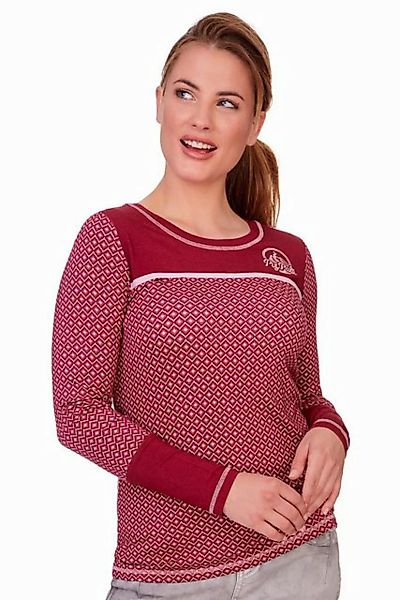 Piz Palü Trachtenshirt Longsleeve Damen - DIEßEN - burgund günstig online kaufen