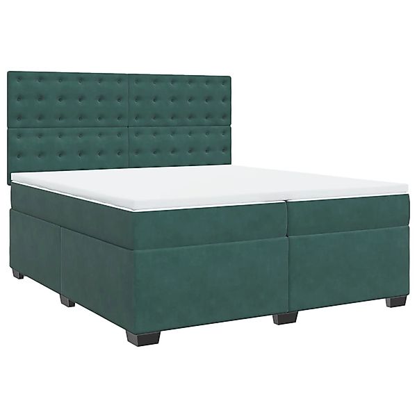 vidaXL Boxspringbett mit Matratze Dunkelgrün 200x200 cm Samt 3291017 günstig online kaufen