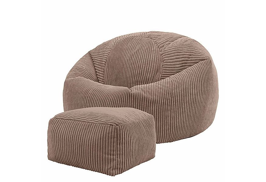 icon Sitzsack Erwachsene aus Cord „Kingston“ mit Hocker (Spar-Set, 1 x Sitz günstig online kaufen